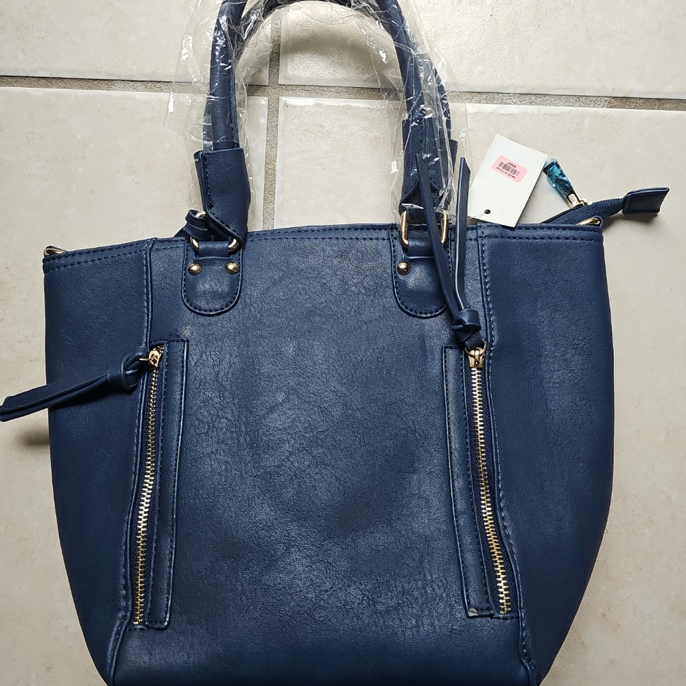 Faux Blue Leather purse